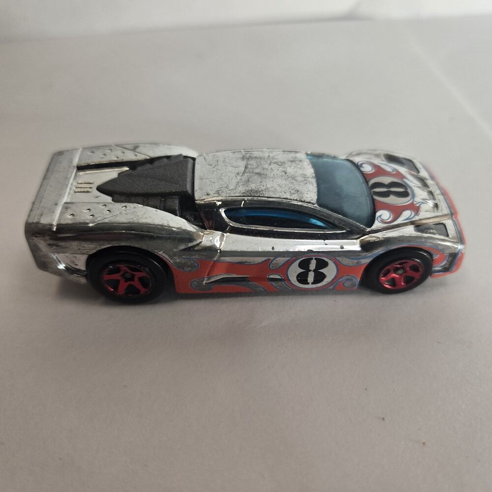 Hot Wheels Acceleracers Reverb Diecast Toy Car, #8 - Silver/Red - Picture 4 of 9